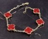 1454 Bransoletka elegancka złota 18+2cm pozłacana 14k cyrkonie koniczyna marokańska